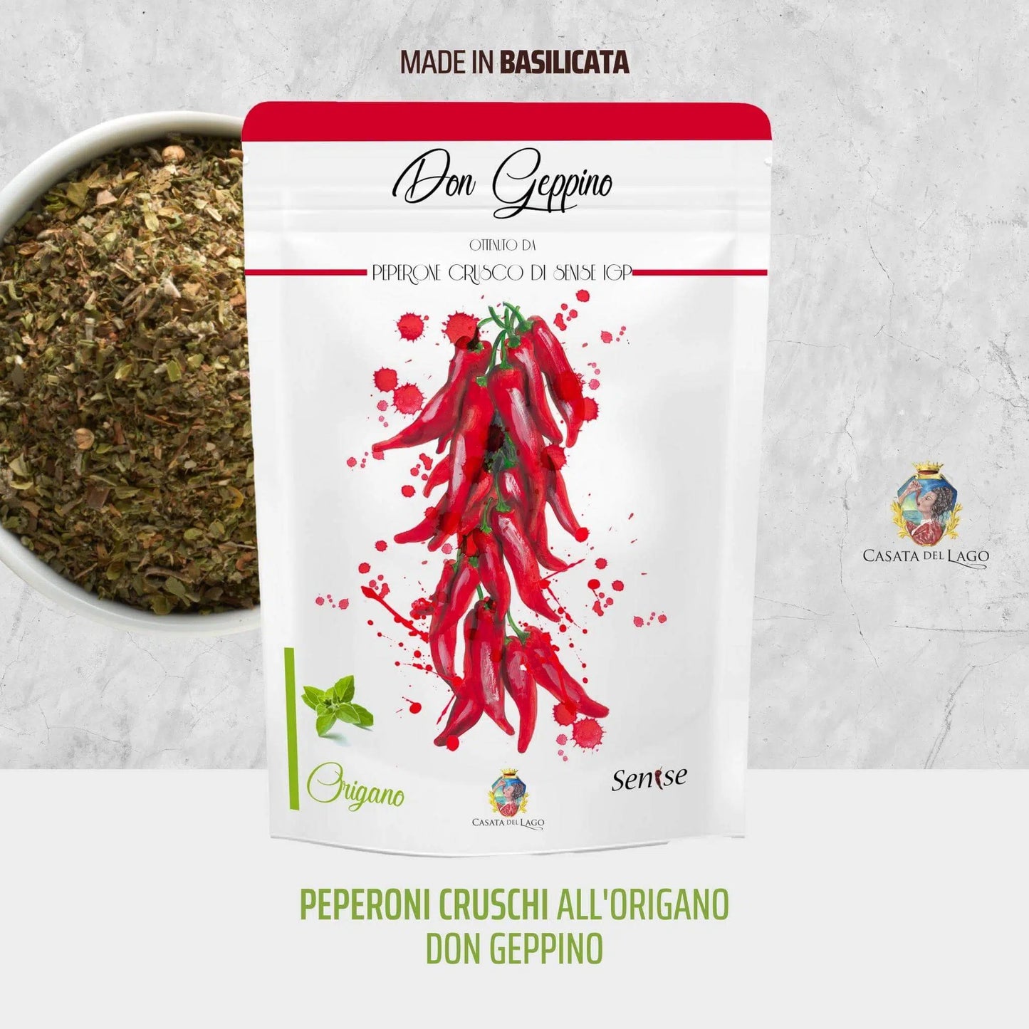 Don Geppino - Peperoni Cruschi di Senise IPG  Origano 15 gr. - Casata del Lago (copia)